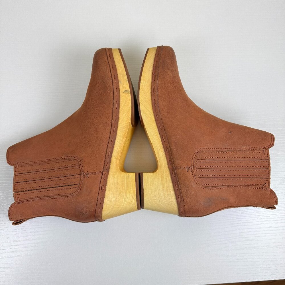 EUC Frye Odessa Tan Leather Chelsea Clog Boots - Picture 5 of 11